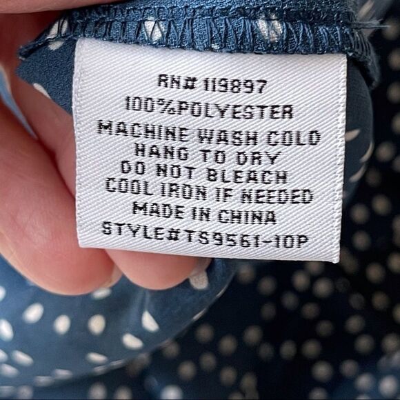 Collective Concepts Blue Polka Dot Blouse‎ - Picture 8 of 11